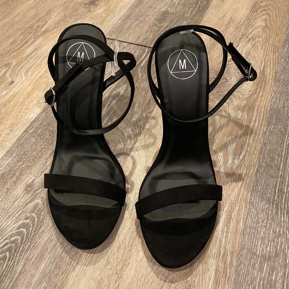 Missguided Black Barely There Heels Size 8 - Picture 1 of 4